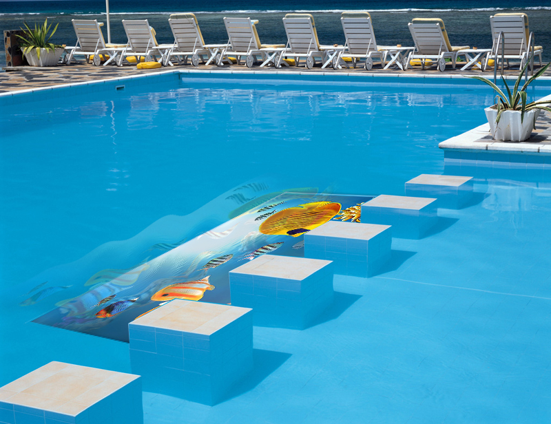 水下屏-游泳館水中透明led顯示屏解決方案！